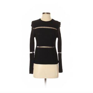 Zara Black Crew Neck Long Sleeve Shirt with Cutouts